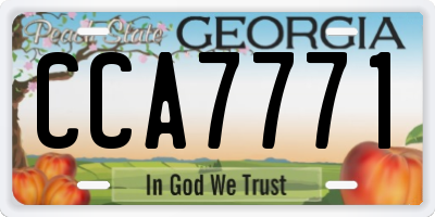 GA license plate CCA7771