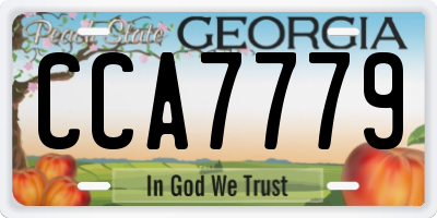GA license plate CCA7779