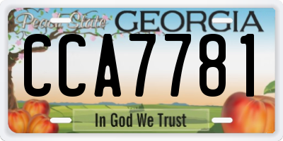 GA license plate CCA7781
