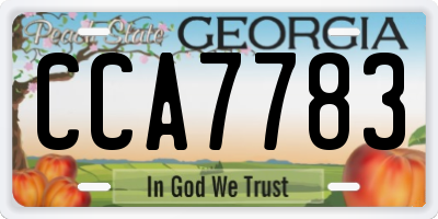 GA license plate CCA7783