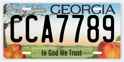 GA license plate CCA7789