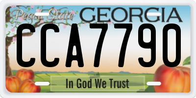 GA license plate CCA7790