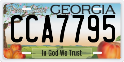 GA license plate CCA7795