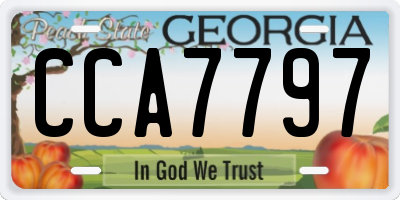 GA license plate CCA7797