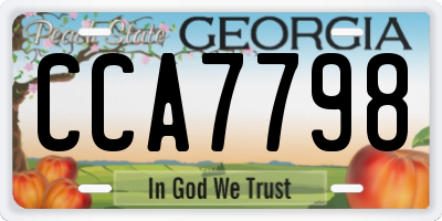 GA license plate CCA7798