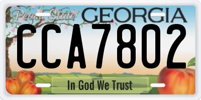 GA license plate CCA7802