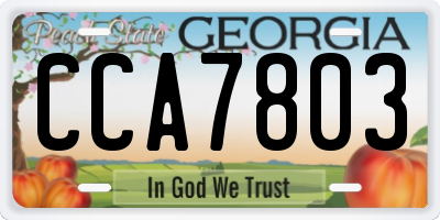 GA license plate CCA7803