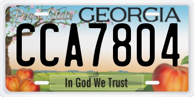 GA license plate CCA7804
