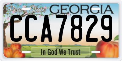 GA license plate CCA7829