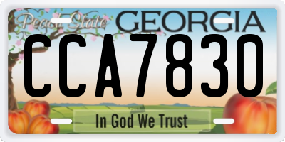 GA license plate CCA7830