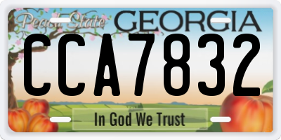 GA license plate CCA7832