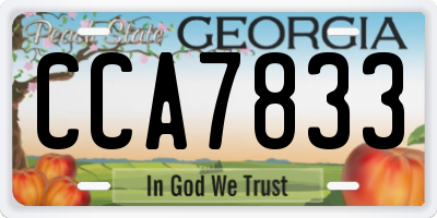 GA license plate CCA7833