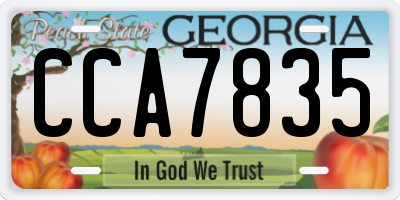 GA license plate CCA7835