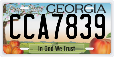 GA license plate CCA7839