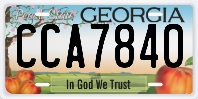 GA license plate CCA7840