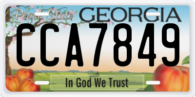 GA license plate CCA7849