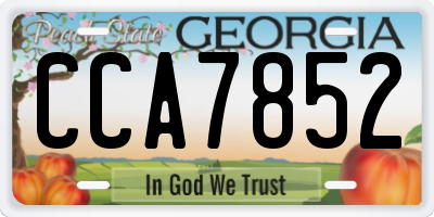 GA license plate CCA7852