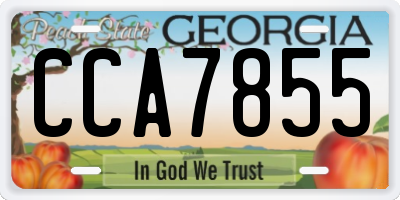 GA license plate CCA7855