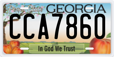 GA license plate CCA7860
