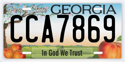 GA license plate CCA7869