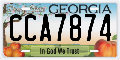 GA license plate CCA7874