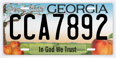 GA license plate CCA7892