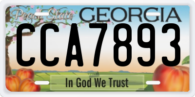 GA license plate CCA7893
