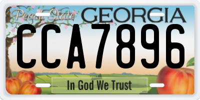 GA license plate CCA7896