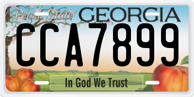 GA license plate CCA7899