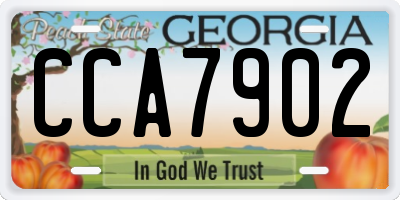 GA license plate CCA7902