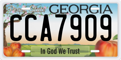 GA license plate CCA7909