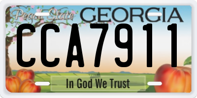 GA license plate CCA7911
