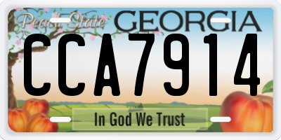 GA license plate CCA7914