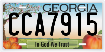 GA license plate CCA7915