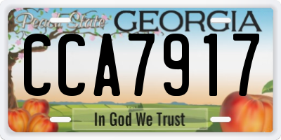 GA license plate CCA7917