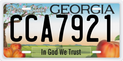 GA license plate CCA7921
