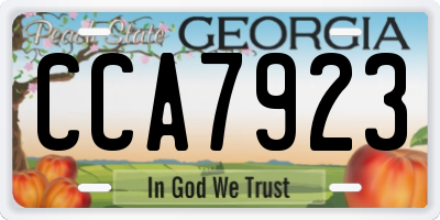 GA license plate CCA7923