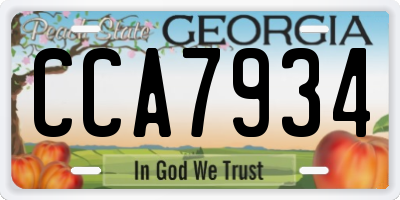 GA license plate CCA7934