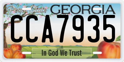 GA license plate CCA7935