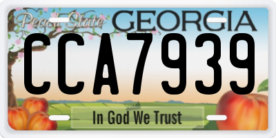 GA license plate CCA7939