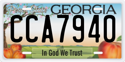 GA license plate CCA7940