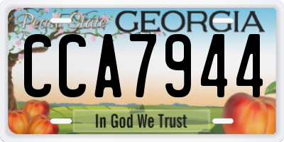GA license plate CCA7944