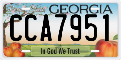 GA license plate CCA7951