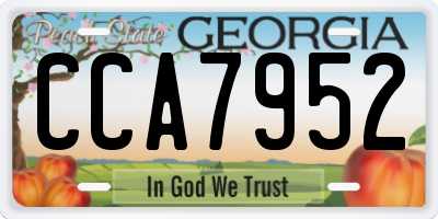 GA license plate CCA7952