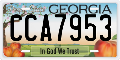 GA license plate CCA7953