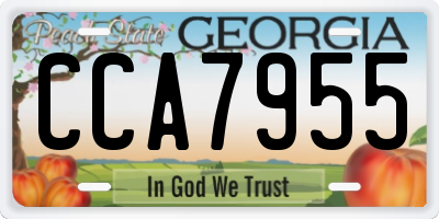 GA license plate CCA7955
