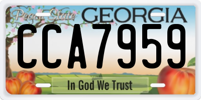 GA license plate CCA7959