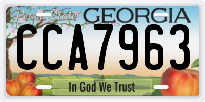 GA license plate CCA7963