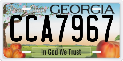 GA license plate CCA7967