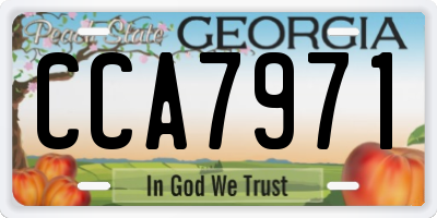 GA license plate CCA7971